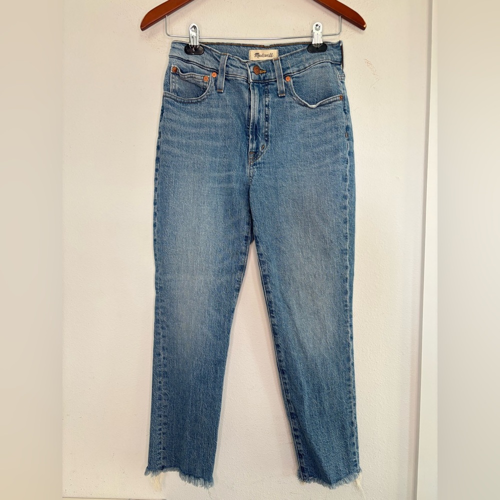 MADEWELL MEDIUM WASH PERFECT VINTAGE STRAIGHT LEG JEANS SZ 27P